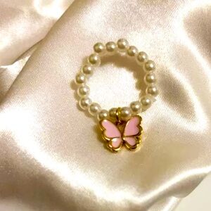 Fashion Ring Women Accrssories Handmade White Beads Butterfly lovly Gift